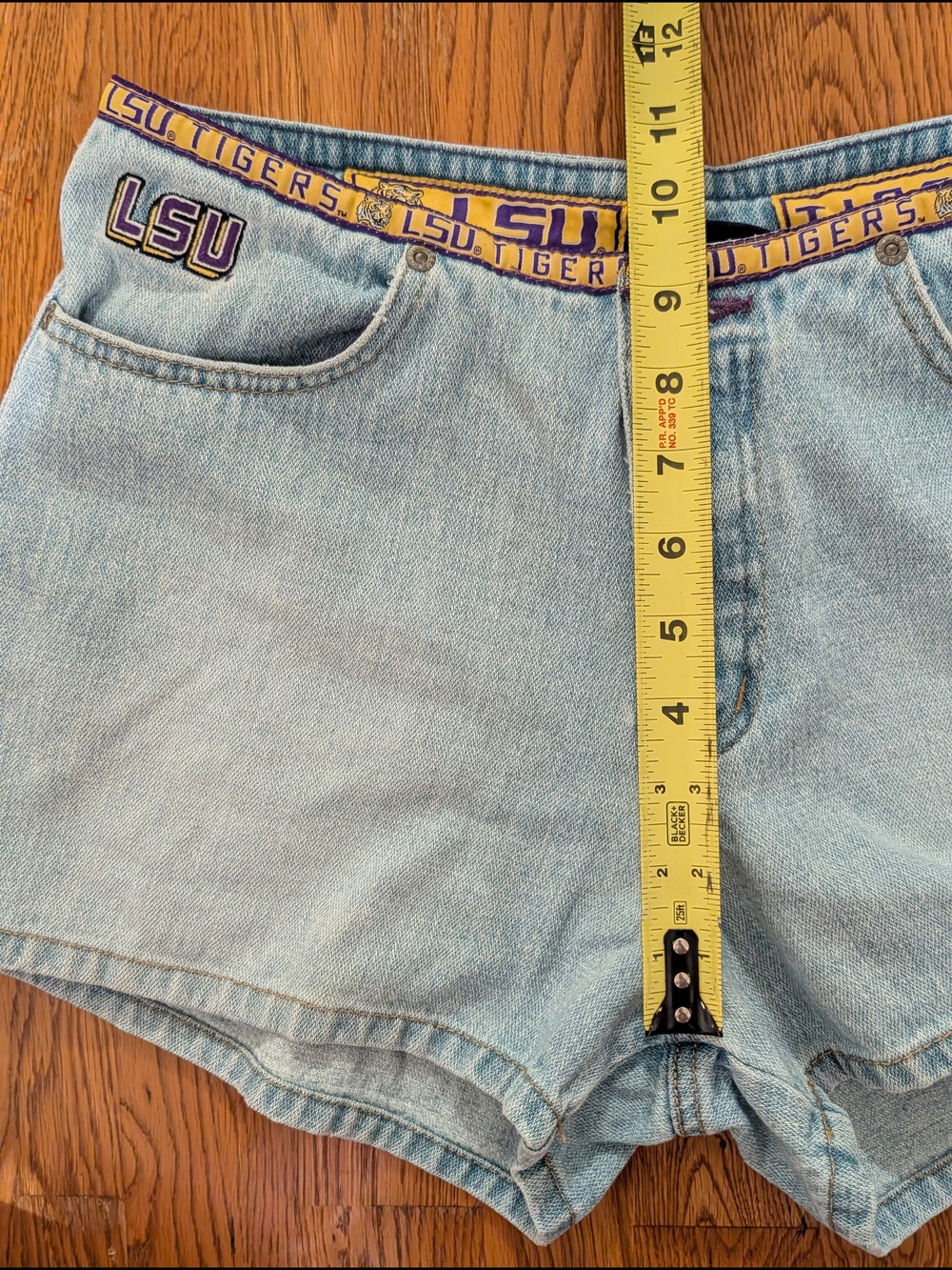 Vintage LSU Tigers Team Jeans Denim Shorts Collegiate Game Day - Picture 13 of 14